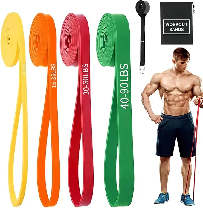 AT Sports Exercise Bands, Resistance Bands for Working Out,Pull Up Bands Set,at Home Workout Equipment,Workout Bands for Men and Women,Stretch Bands (Green)
