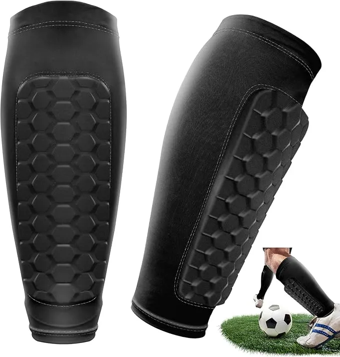 AT Sports Kids Shin Pads – Breathable Football Shin Pads Boys with Non-Slip & UV-Protective Cooling Nylon Shin Guards | Designed for Adolescent Football Players (72 g/1 Pair) (White, S)