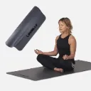 AT Sports Yoga Mat, Grey, 183cm x 68cm (6 feet x 2.2 feet), Vegan Leather Top Improves Grip