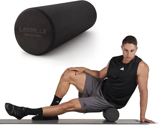 AT Sports Foam Roller, Black, Roll Away Muscle Tension, Aid Stretching