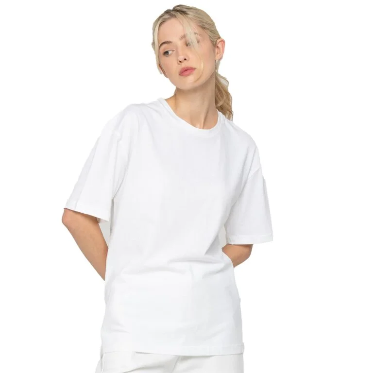 AT Sports Women’s Oversized T-Shirt – Baggy Fit Casual Cotton Tee for Everyday Comfort (White, S)