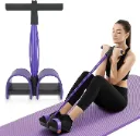 AT Sports Abdominal Trainer, Sit-Up Training Equipment, Bodybuilding Expander, Full Body Trainer for Home, 6 Tubes, Elastic Pull Rope, Multifunctional Leg Exerciser for Fitness, Weight Loss, Training, Yoga