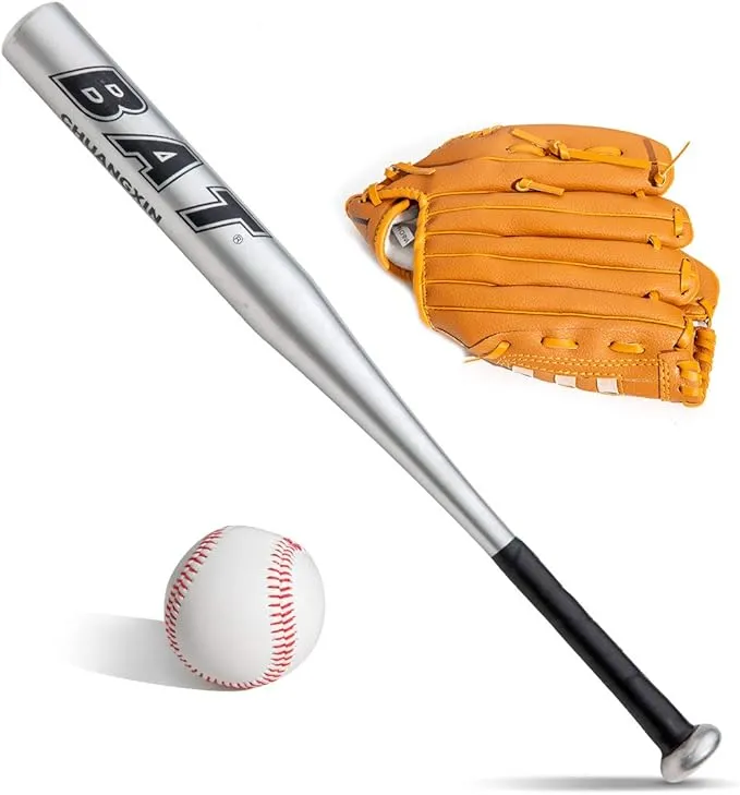 AT Sports Baseball Balls Set Baseball Bat+Baseball+Baseball Glove aluminum 25inch security baseball bat and ball set youth adult outdoor training and practise
