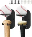 AT Sports 2 Pack Black Metal Baseball Bat Display and Storage