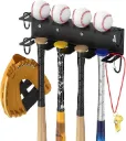 AT Sports Wall Mount Baseball Storage Rack, Heavy Duty Metal Baseball Bat Holder Sports Equipment Organizer for Bat and Ball Display in Home or Baseball Stadium