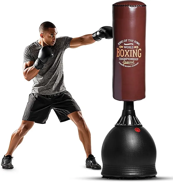AT Sports Gallant 5.5ft Free Standing Punch Bag-Heavy Duty Pedestal Stand Boxing Bag for Kickboxing Martial Arts MMA Dummy Muay Thai Home Gym Training Equipment for Men and Women