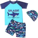 AT Sports Boy Swim Set, 3 Pieces Set Swim Shirt + Swimming Shorts + Swimming Cap