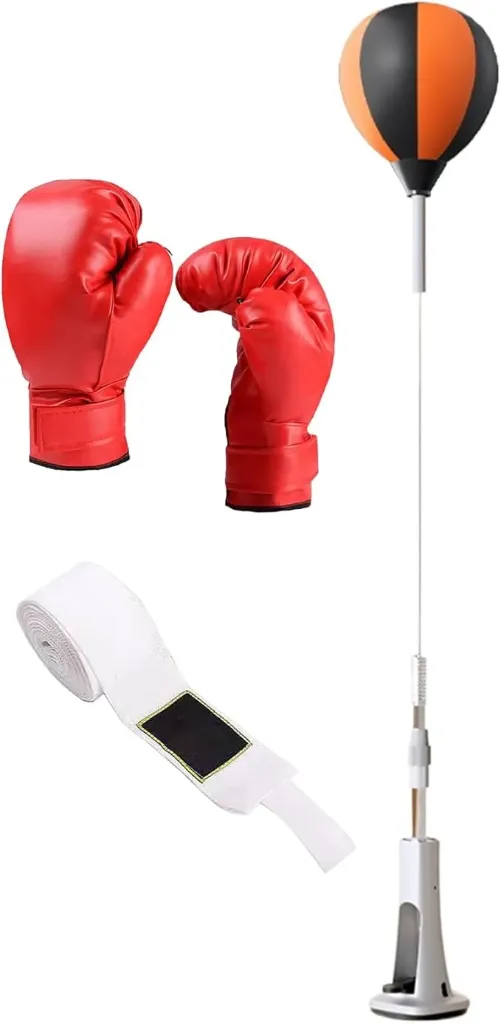 AT Sports Free Standing Boxing Bag Kit, Freestanding Boxing Bag - Height Adjustable Boxing Standing Reflex Bag, Hand-Eye Coordination Training Equipment for Precision