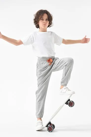 AT Sports Boys Sweatpants 3-Pack Kids Jogging Bottoms with Pocket and Drawstring Joggers for Children Sports Trouser Tracksuit Bottoms Lounge Pants Activewear Jog Pants Size 4-14 Years