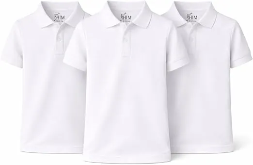 AT Sports Unisex Polo Short Sleeve Polycotton Boys Girls School Uniform Plain Half Sleeve Shirts Sports Wear Indoor Outdoor