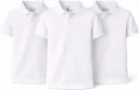 AT Sports Unisex Polo Short Sleeve Polycotton Boys Girls School Uniform Plain Half Sleeve Shirts Sports Wear Indoor Outdoor