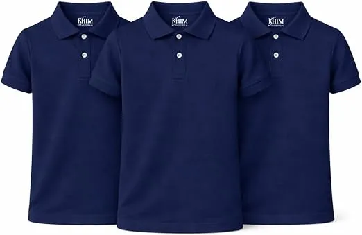 AT Sports Unisex Polo Short Sleeve Polycotton Boys Girls School Uniform Plain Half Sleeve Shirts Sports Wear Indoor Outdoor