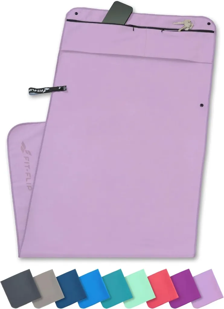 AT Sports fitness towel with magnet and zip pocket