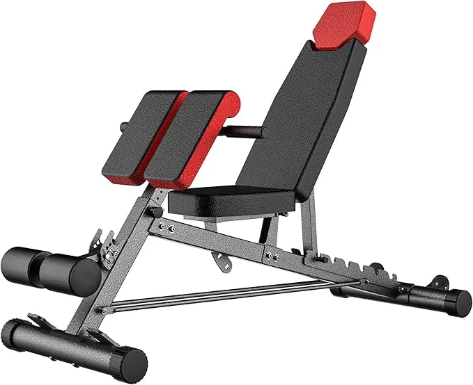 AT Sports Finer Form Multi-Functional FID Weight Bench for Full All-in-One Body Workout – Hyper Back Extension, Roman Chair, Adjustable Ab Sit up Bench, Incline Decline Bench, Flat Bench